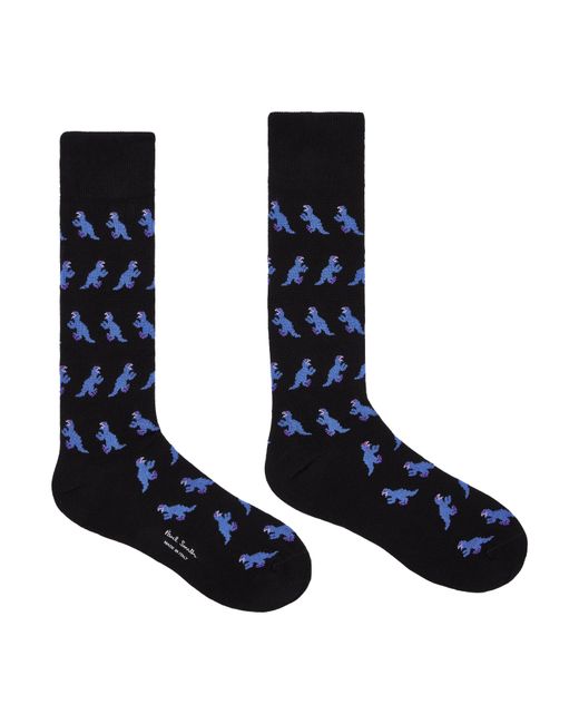 Paul Smith Blue Dinosaur Crew Socks for men
