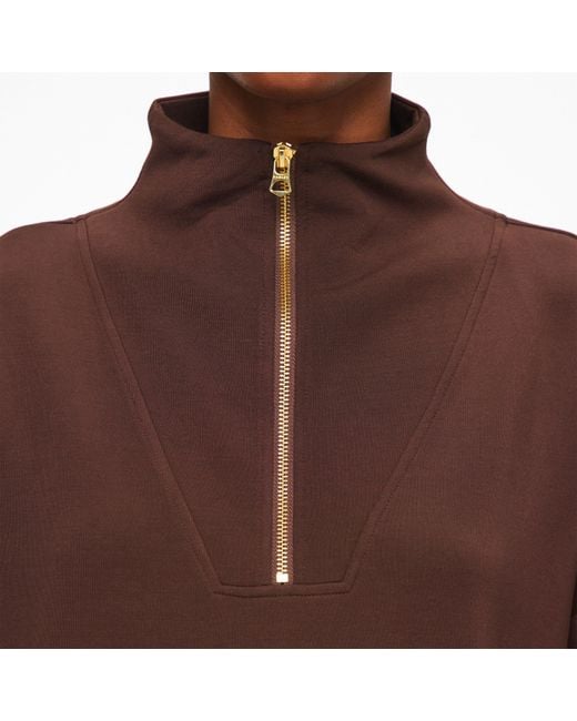 Varley Brown Hawley Half Zip Sweatshirt