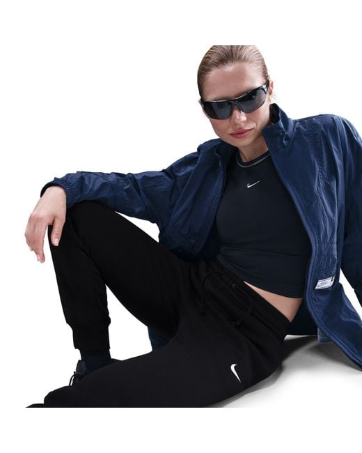 Nike Black Sportswear Phoenix Fleece Mid-Rise Sweatpants