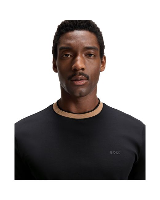 Boss Black Tessler Cotton Short Sleeve Crew Neck Slim Fit T-Shirt for men