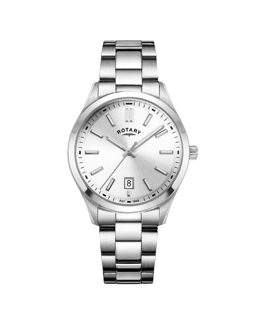 Rotary Metallic Heritage Dial Ss Bracelet Watc for men