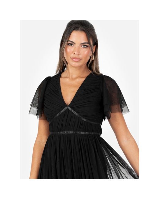 Anaya with love Black Recycled Ribbon Detail Midi Dress