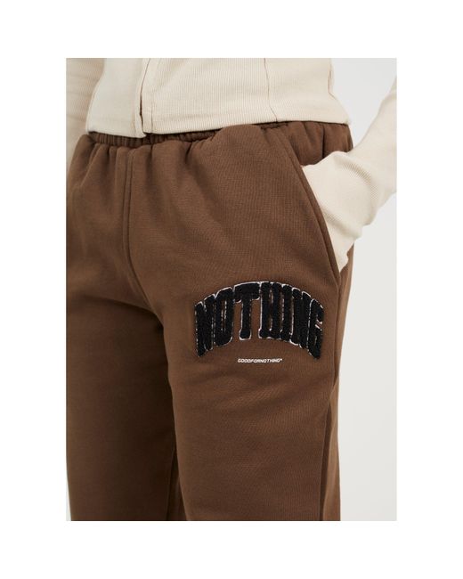 Good For Nothing Brown Varsity Boucle Jogger