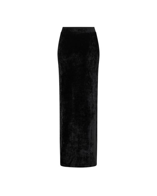 Balenciaga Black Velvet Maxi Skirt