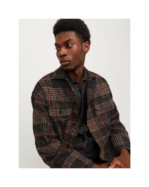 Jack & Jones Black Boucle Overshirt for men