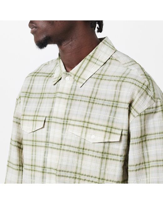 Represent Green Rep Sheer Flan Shirt, Sheer Fabric for men