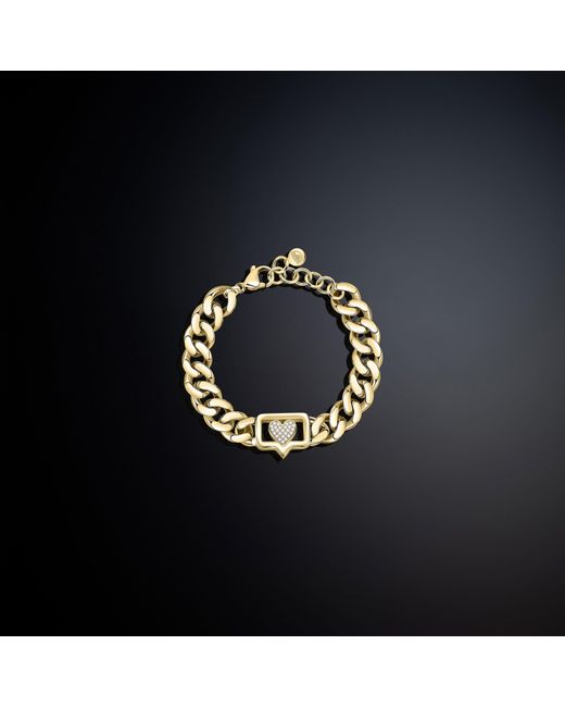 Chiara Ferragni Blue Eye Motif Shiny Metal Chain Bracelet