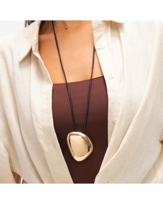 Mood Metallic Plated Statement Polished Cord Necklace