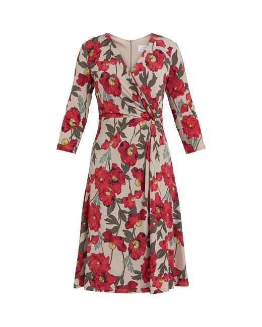 Gina Bacconi Red Cassidy Jersey Wrap Dress