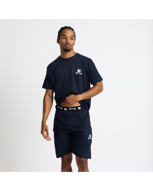 Money Blue Lounger Elasticated Short Twin Set for men