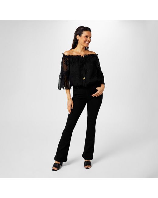 Biba Black Bardot Top