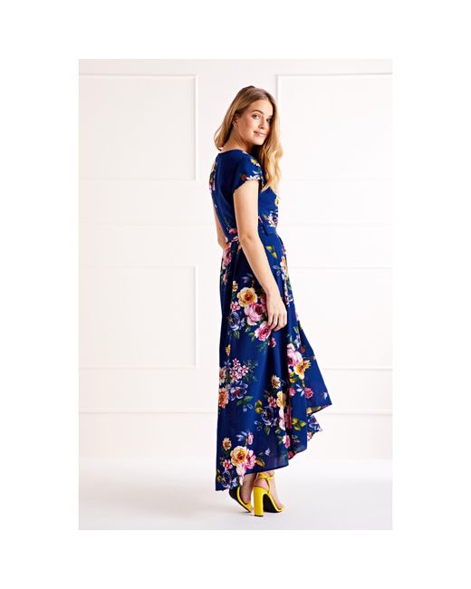 Mela London Blue Front Wrap Floral Dress