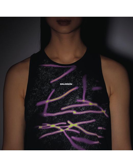 Salomon Gray Shakeout Core Graphic Tank