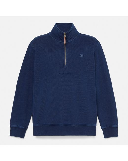 Timberland Blue 1/4 Zip Fleece for men