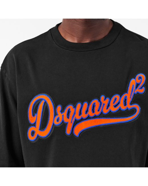 DSquared² Black Oversized T-Shirt for men