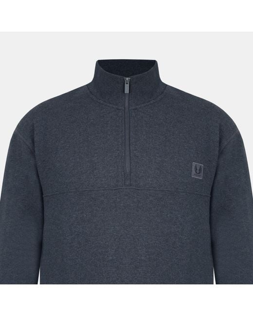 Firetrap Blue 1/4 Zip Fleece for men