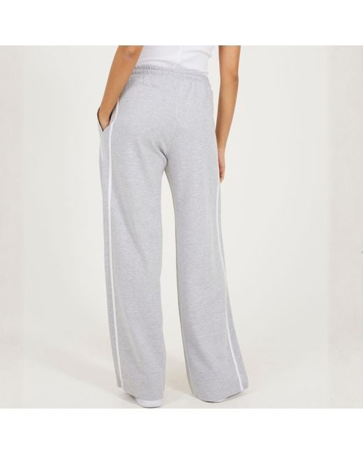 Brave Soul White Bs Wide Leg Jogger With Side Stripe Detail