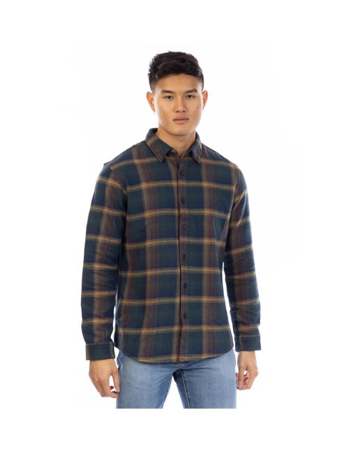 Peter Werth Blue W Abbott Long Sleeve Plain Shirt for men