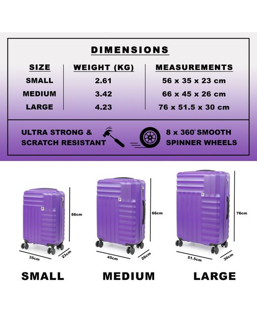 Pierre Cardin Purple Soleil 30-Inch Hard Shell Luggage Suitcase