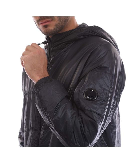 C P Company Black Nada Shell Hooded Padded Jacket for men