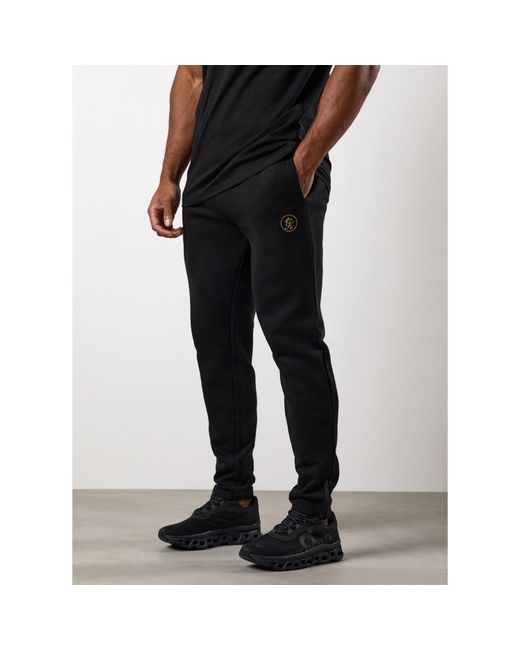 Gym King Black Cotton Open Hem Joggers for men