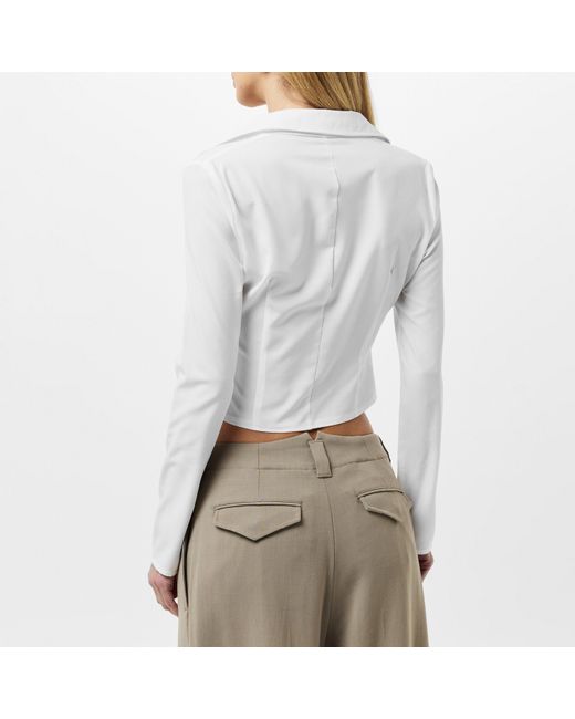 Missy Empire White Structured Fitted Shirt