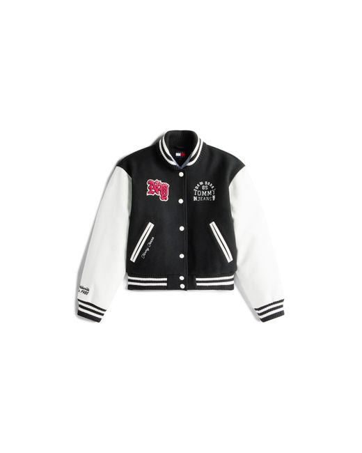 Tommy Hilfiger Black Contrast Trim Varsity Jacket