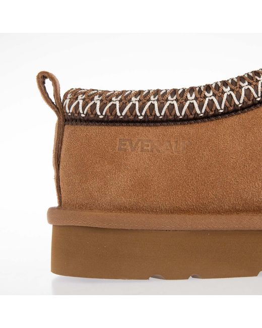 EVER AU Brown Wigeon Leather Slippers