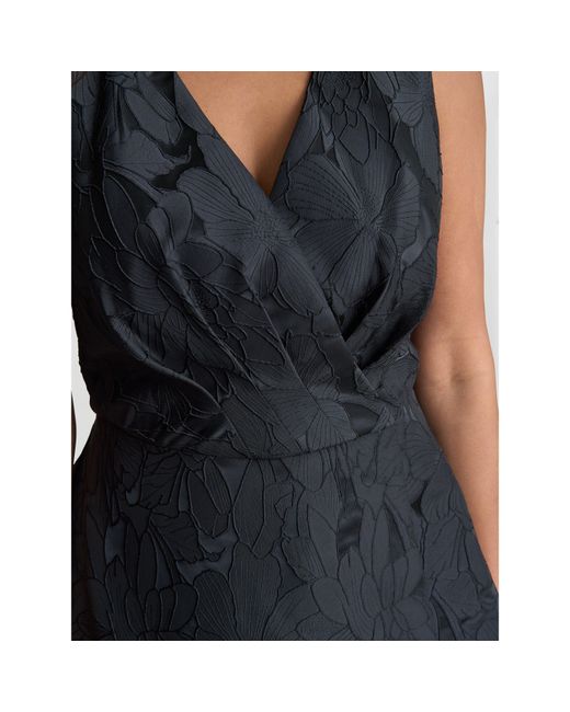 Gina Bacconi Blue Sandie Jacquard Fit And Flare Dress