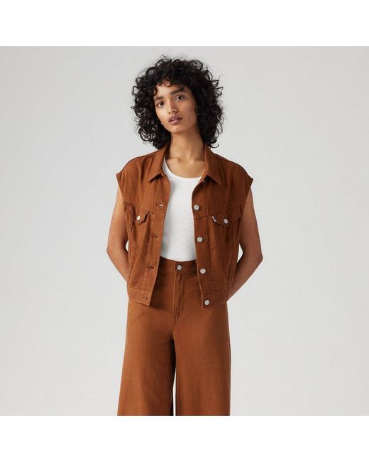 Levi's Brown Shrkn Denim Jacket