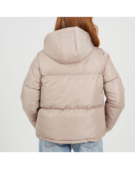 Brave Soul Natural Hooded Long Sleeve Short Puffer Jacket