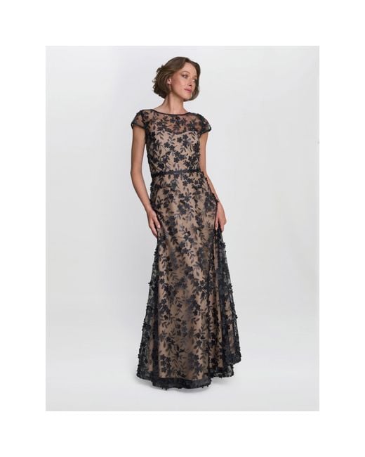 Gina Bacconi Multicolor Keira 3D Flower Maxi Dress