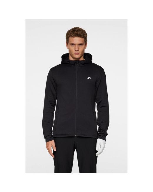 J.Lindeberg Black Full Zip Hoodie for men