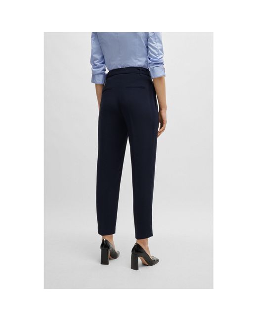 Boss Blue Tapia Pleated Trousers