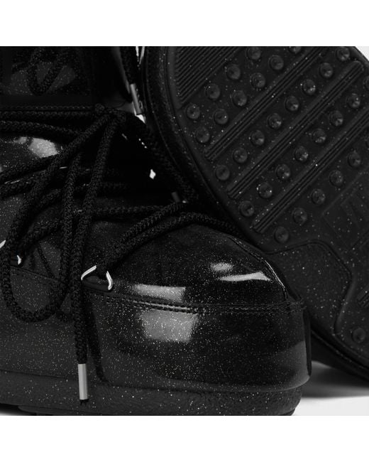 Moon Boot Black Low Glitter Padded Lace-Up Snow Boots