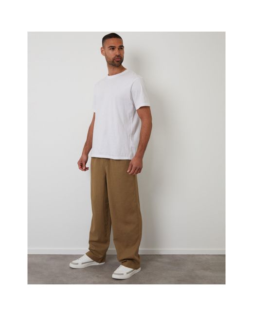 Threadbare Natural Straight Leg Trousers for men