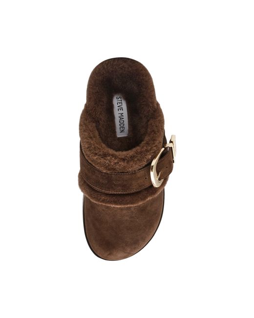 Steve Madden Brown Cosy Up Flat Mule