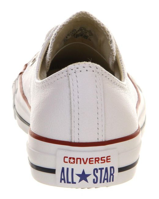 Converse All Star Low Leather Trainers in White | Lyst