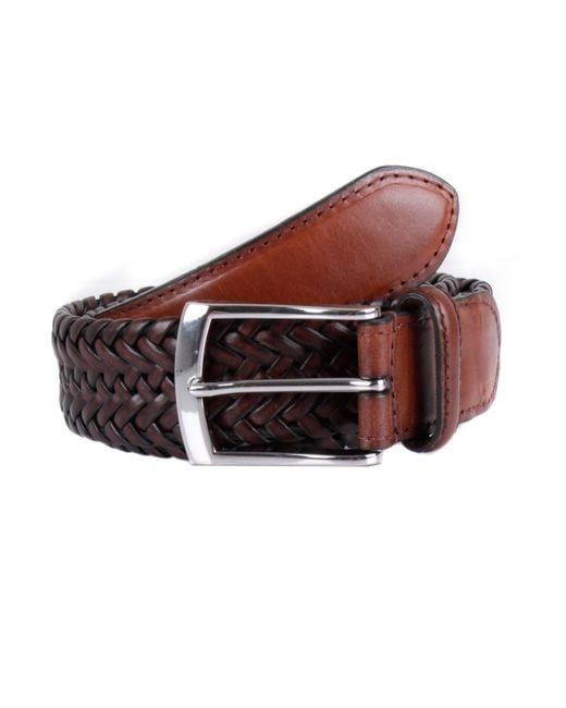BRETT - Mens Tan Plaited Genuine Leather belt - The Fitting Belt Company