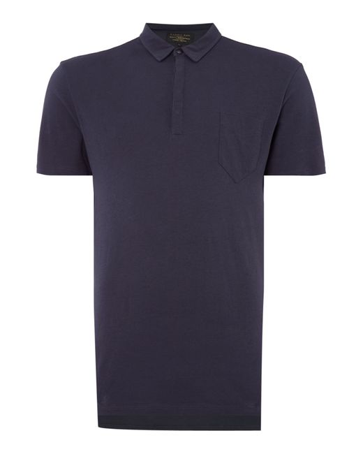 Label lab Moore Plain Polo in Blue for Men Lyst