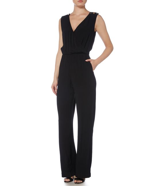 Armani jeans Sleeveless Button Shoulder Jumpsuit in Black Lyst