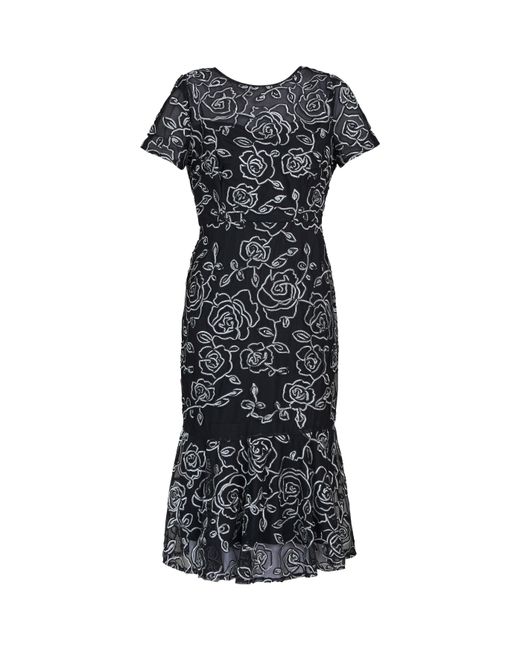 Gina Bacconi Black Savannah Corded Lace Dress