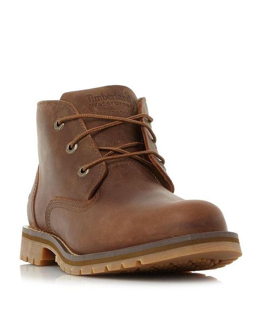 Timberland Brown A10jd 3 Eye Waterproof Chukka Boots for men