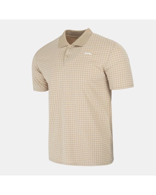Slazenger 1881 Natural Check Golf Polo for men