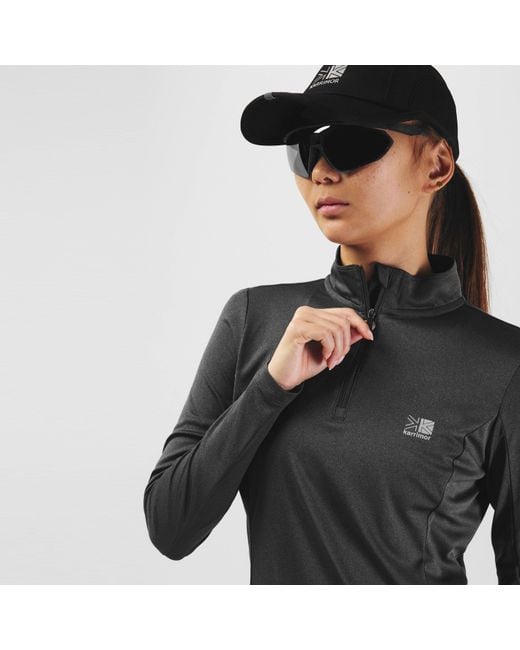 Karrimor Black Longsleeve 1/4 Zip Top Ladies