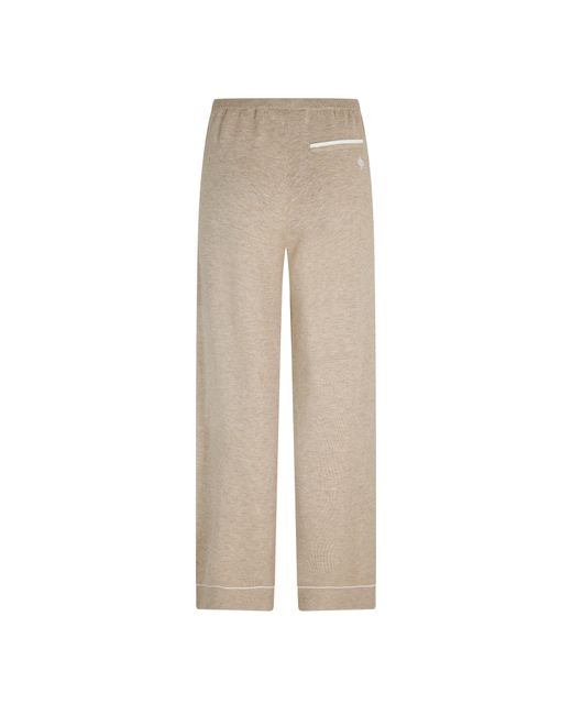 The Couture Club Natural Knitted Panel Trousers