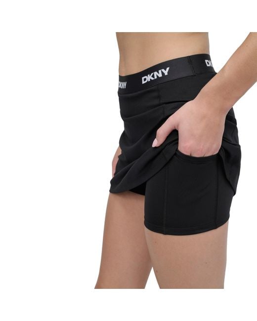 DKNY Black Logo Elastic Compression Skort