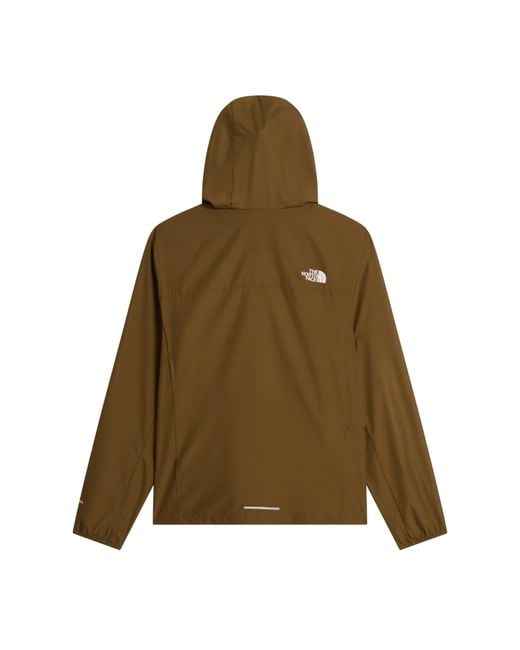 The North Face Green Windproof Packway Full-Zip Hooded Reflective Running Jacket for men