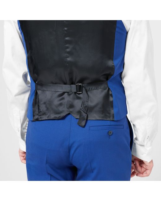Without Prejudice Blue Kilburn Slim Fit Waistcoat for men