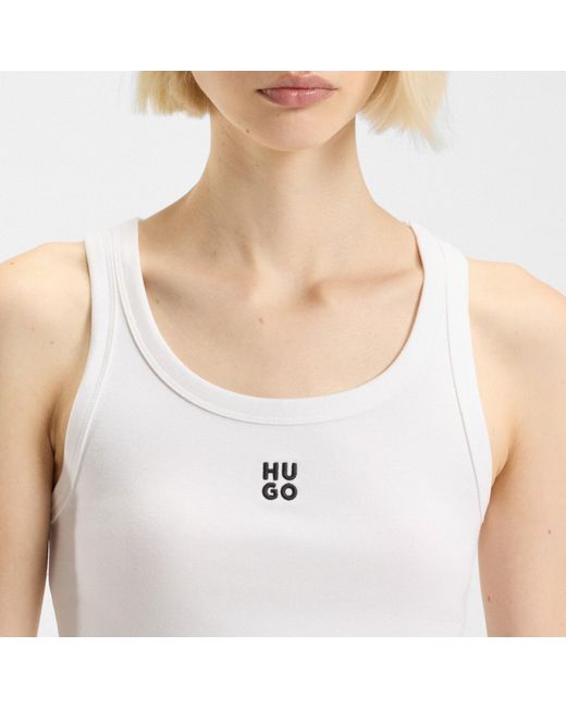 HUGO White Datamia Tank Top